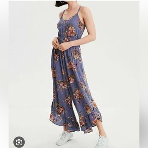 American eagle purple strappy jumpsuit